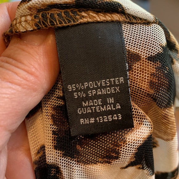 Wearever white/brown cheetah print sheer long sleeve maxi duster. Size S/M - Picture 9 of 10